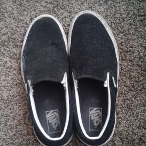 Suede vans slip on